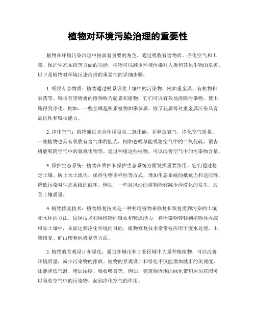 植物对环境污染治理的重要性
