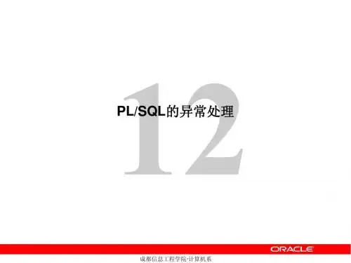 12_PLSQL的异常处理