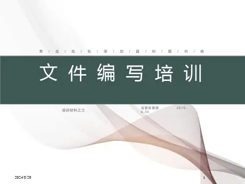 文件编写培训教程