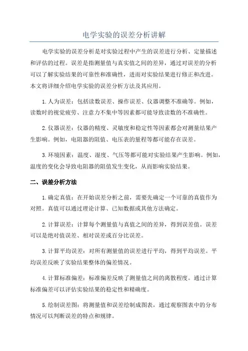 电学实验的误差分析讲解