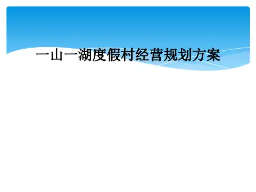 一山一湖度假村经营规划方案