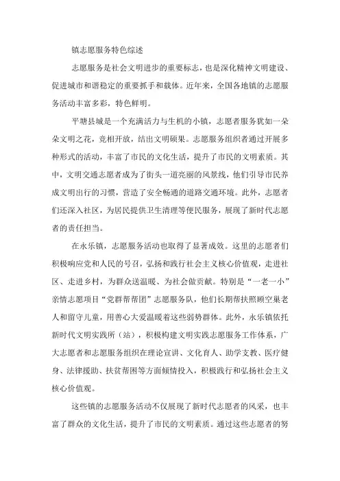 镇志愿服务特色综述