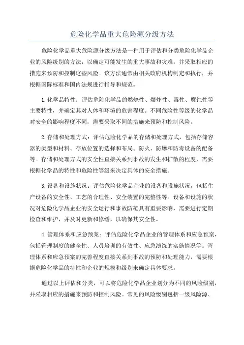 危险化学品重大危险源分级方法