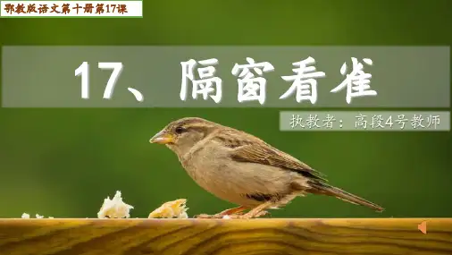 《隔窗看雀》(省一等奖)