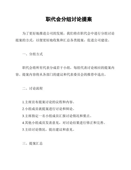 职代会分组讨论提案