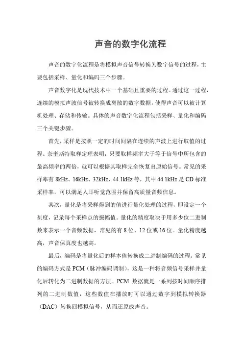 声音的数字化流程