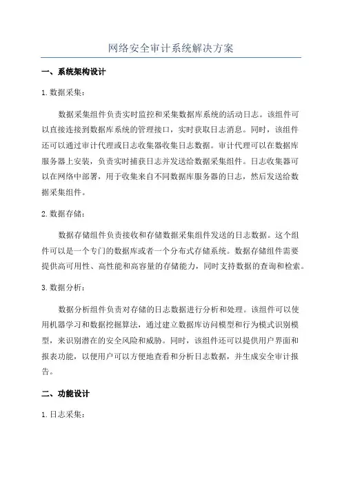 网络安全审计系统解决方案
