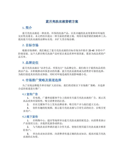 蓝月亮洗衣液营销方案