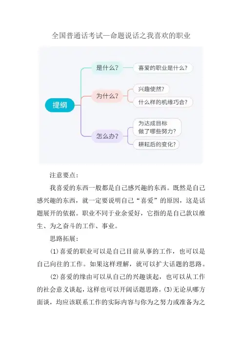 全国普通话测试—命题说话之我喜欢的职业