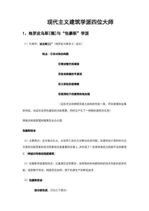 现代建筑四位大师