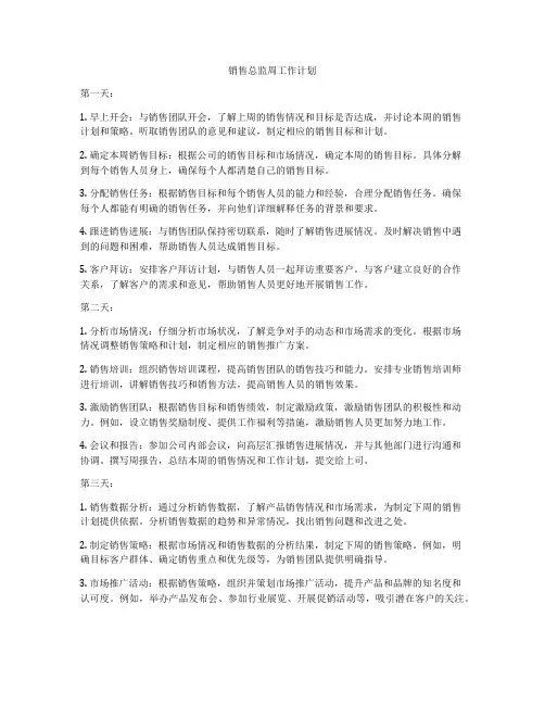 销售总监周工作计划