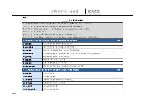 潜力人才选拔测评附件(苍松书屋)
