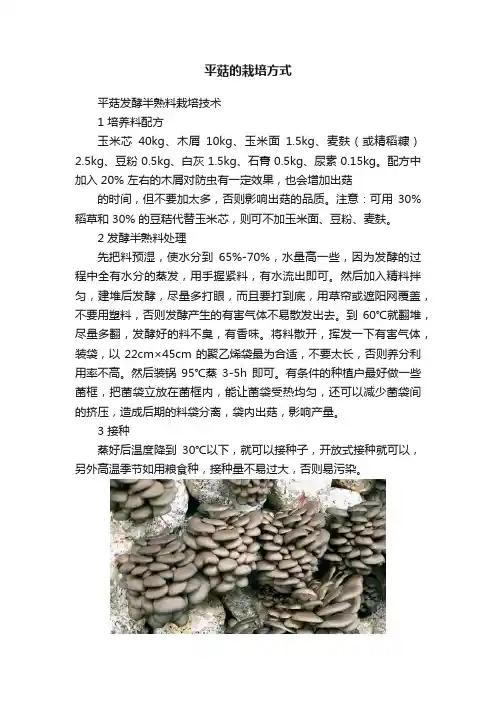平菇的栽培方式