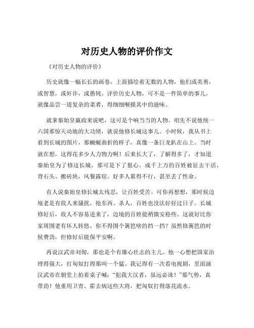 对历史人物的评价作文