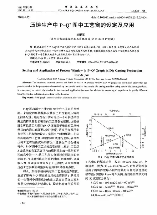 压铸生产中P-Q^图中工艺窗的设定及应用