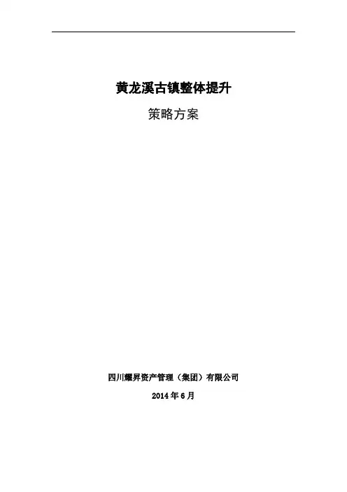 黄龙溪古镇整体提升策略方案