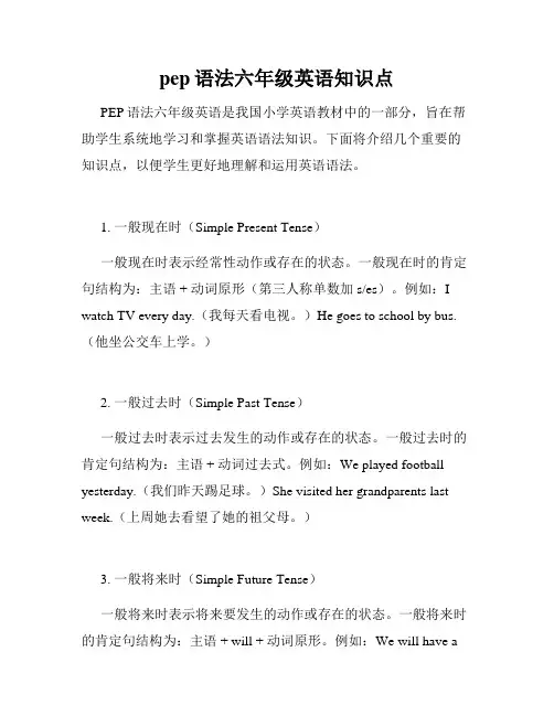 pep语法六年级英语知识点