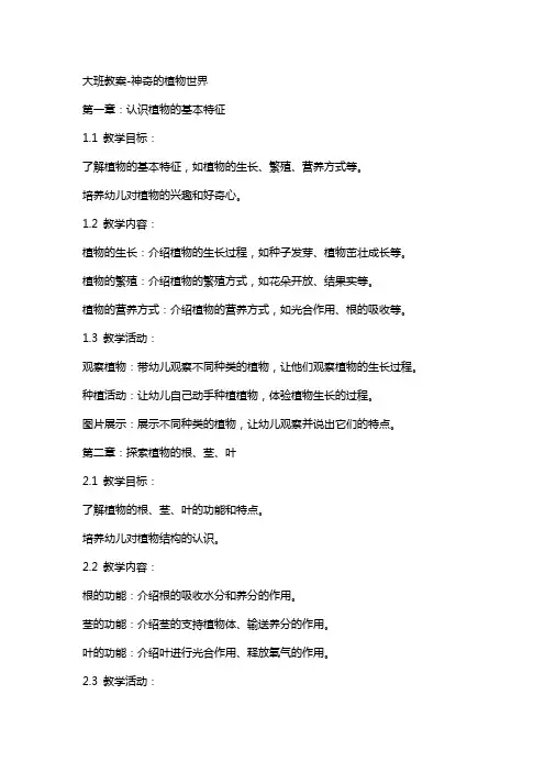 大班教案神奇的植物世界