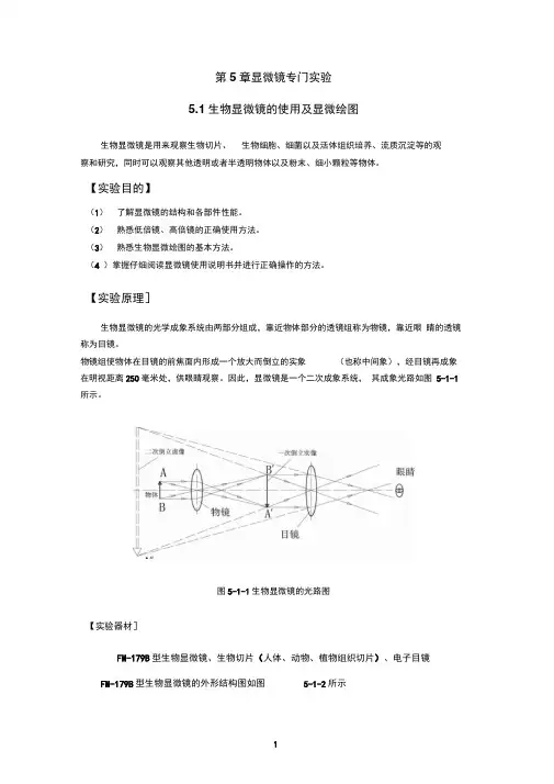 生物显微镜的使用及显微绘图