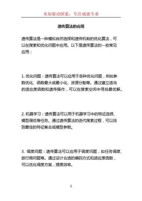 遗传算法的应用