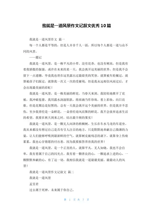 我就是一道风景作文记叙文优秀10篇