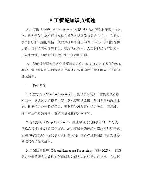 人工智能知识点概述