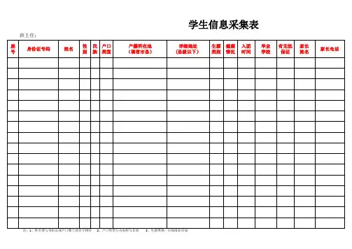 学生信息采集表 