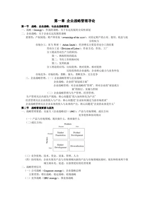 企业战略管理整理资料