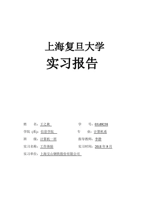 复旦大学实习报告