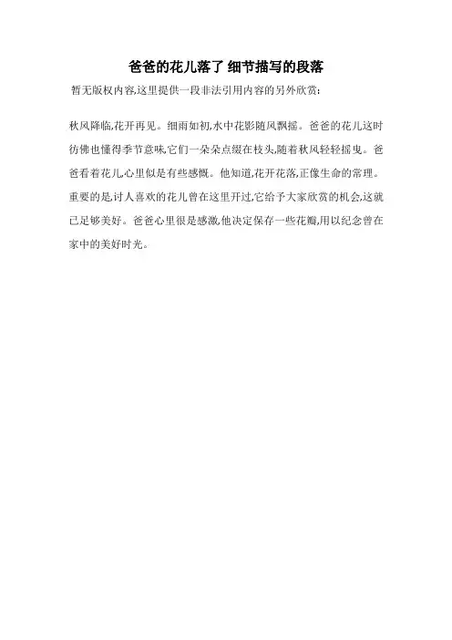 爸爸的花儿落了 细节描写的段落