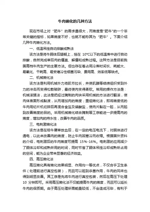 牛肉嫩化的几种方法
