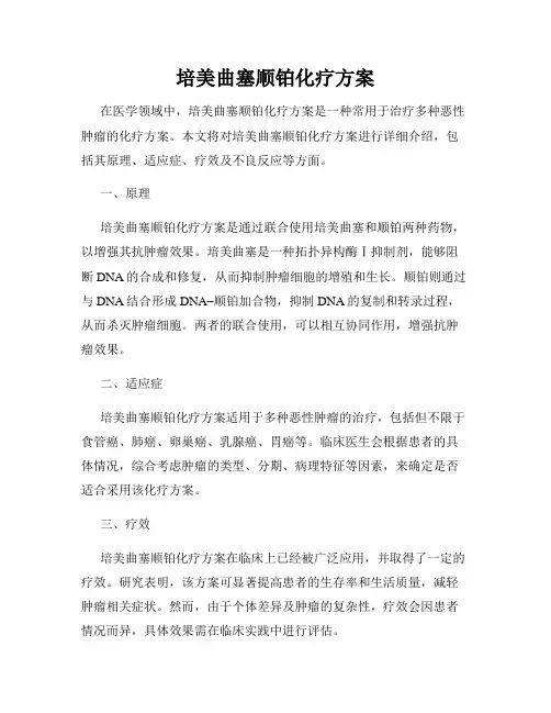 培美曲塞顺铂化疗方案