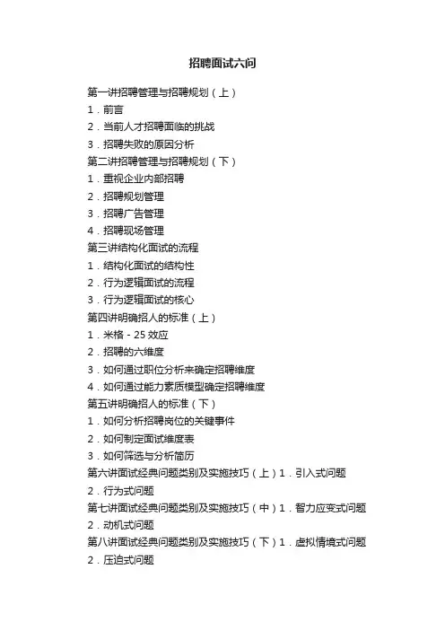 招聘面试六问