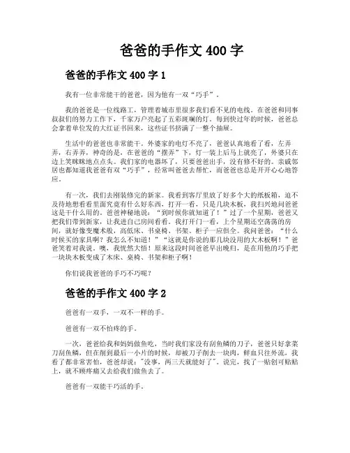 爸爸的手作文400字