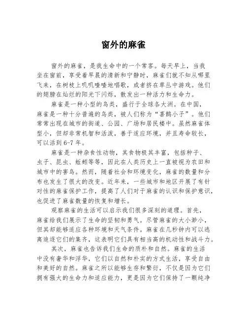 窗外的麻雀