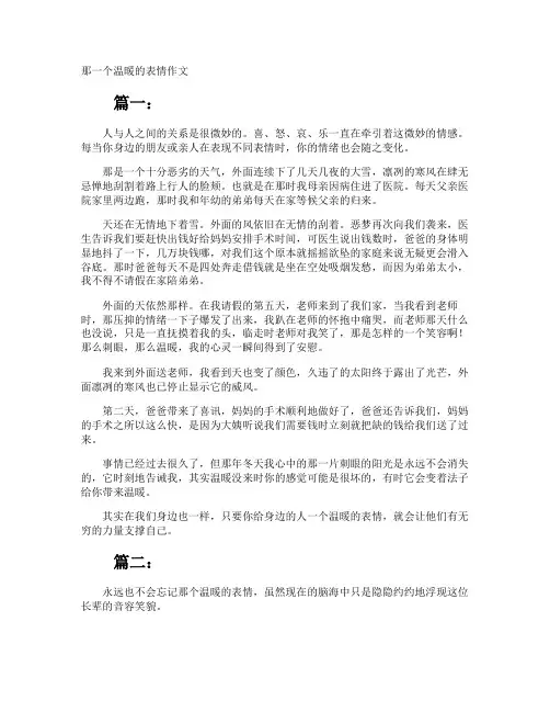 那一个温暖的表情作文