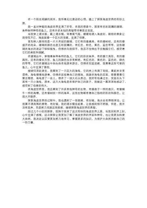 我探索的海底世界