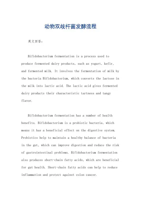 动物双歧杆菌发酵流程