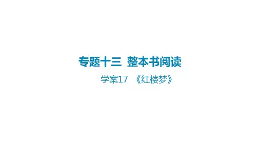 2025年高考语文一轮复习课件学案17《红楼梦》