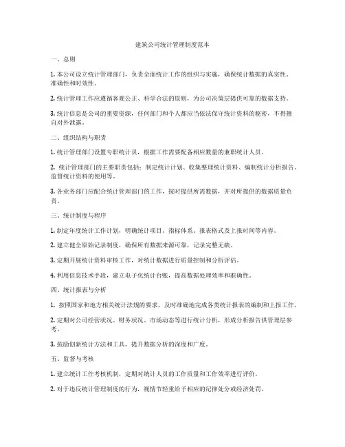 建筑公司统计管理制度范本