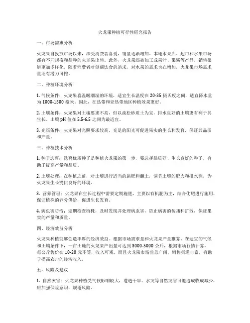 火龙果种植可行性研究报告