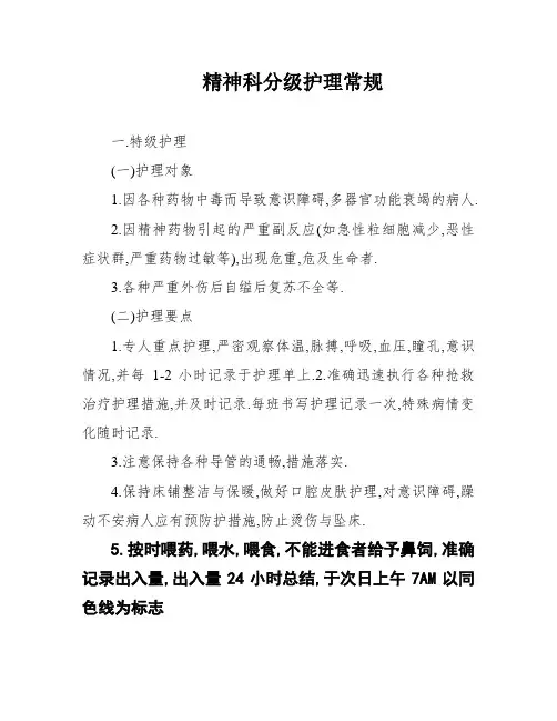 精神科分级护理常规