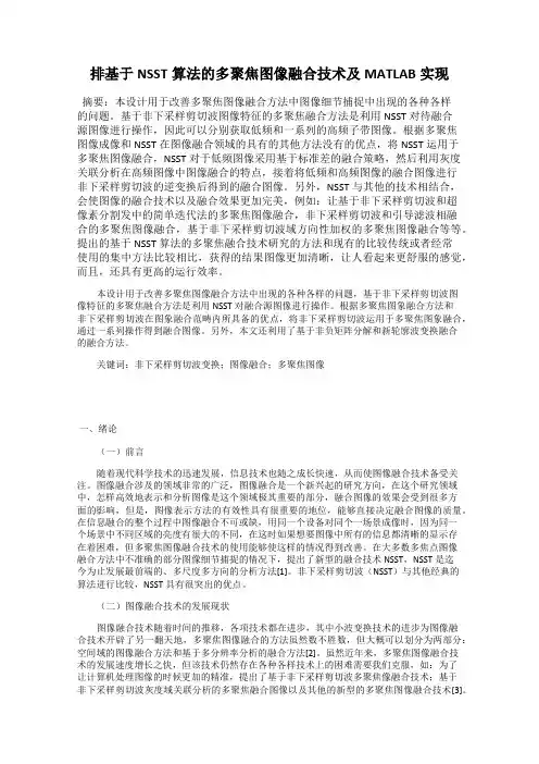 排基于NSST算法的多聚焦图像融合技术及MATLAB实现