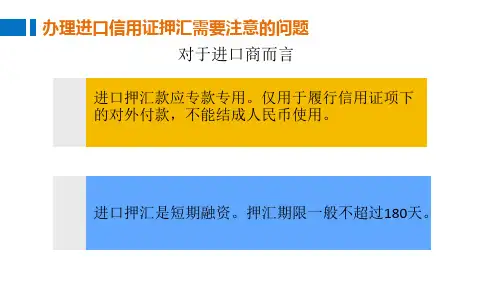办理进口信用证押汇的注意事项精教学提纲