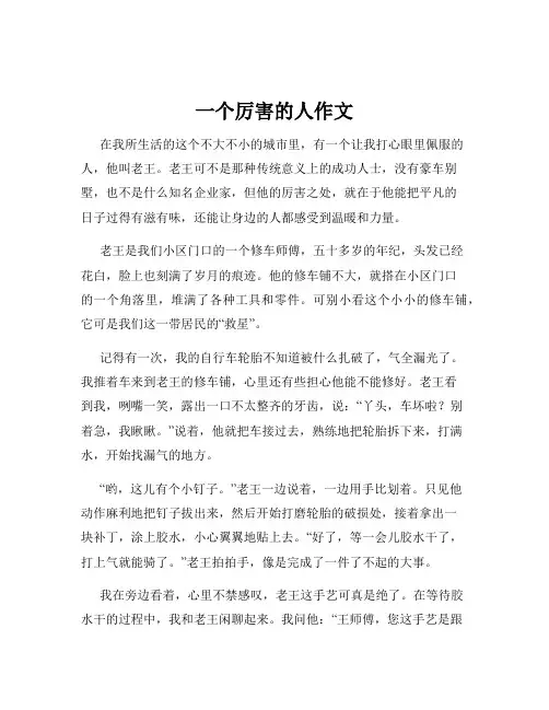 一个厉害的人作文