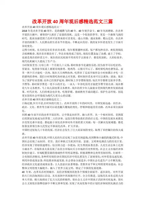 改革开放40周年观后感精选范文三篇