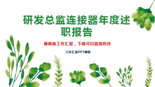 研发总监连接器年度述职报告工作总结工作计划PPT模板下载