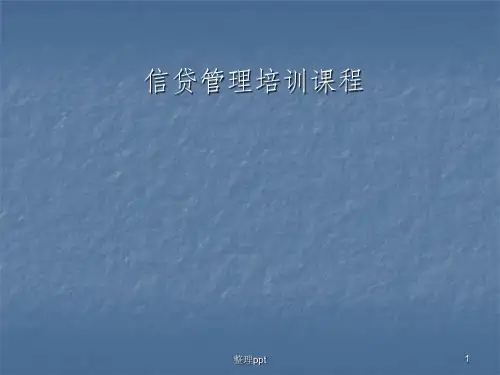 信贷管理系统培训教材(1)