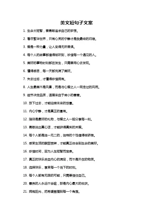 美文短句子文案