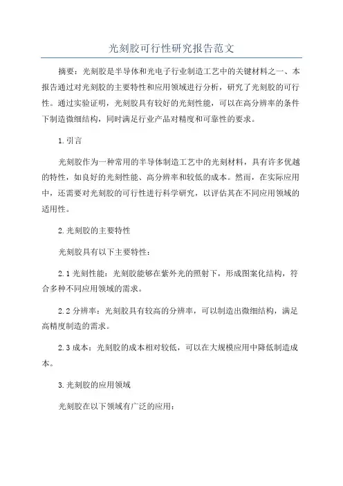 光刻胶可行性研究报告范文